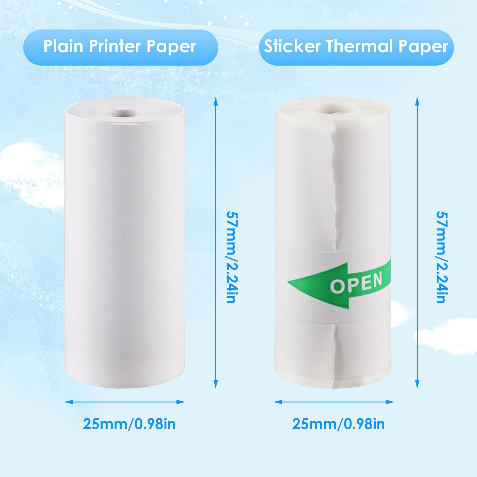 10 Rolls Thermal Inkless Print - огляд і ціна Mini Pocket Thermal Printer Paper Roll