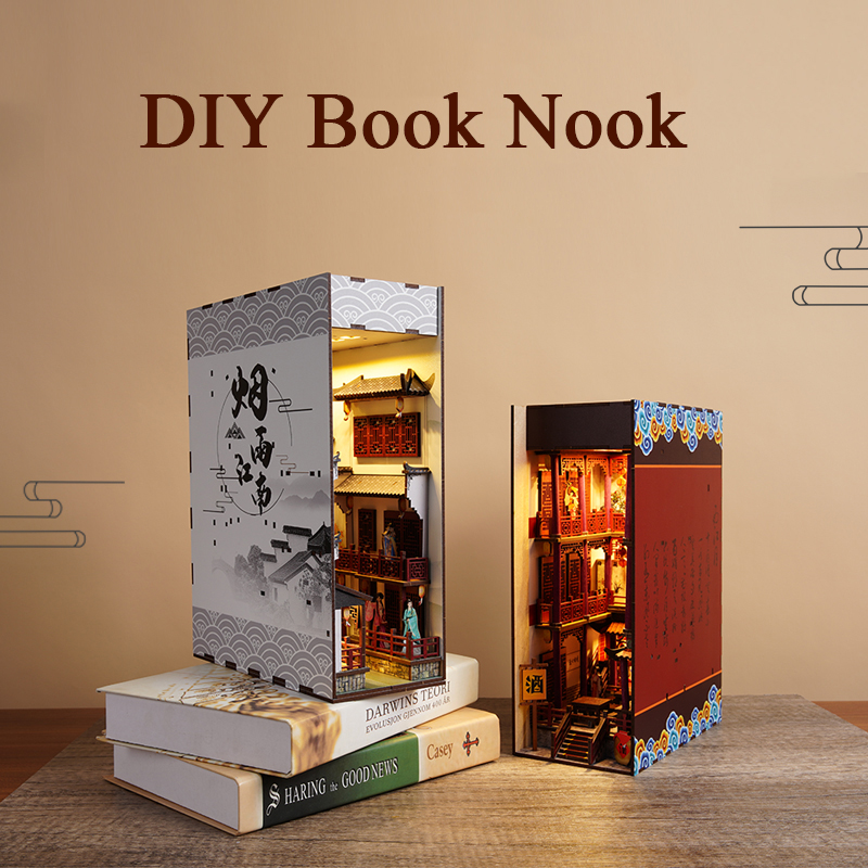 DIY Book Nook Insert Shelf Kit - огляд і ціна Diy Wooden Book Nook Kit Shelf Insert