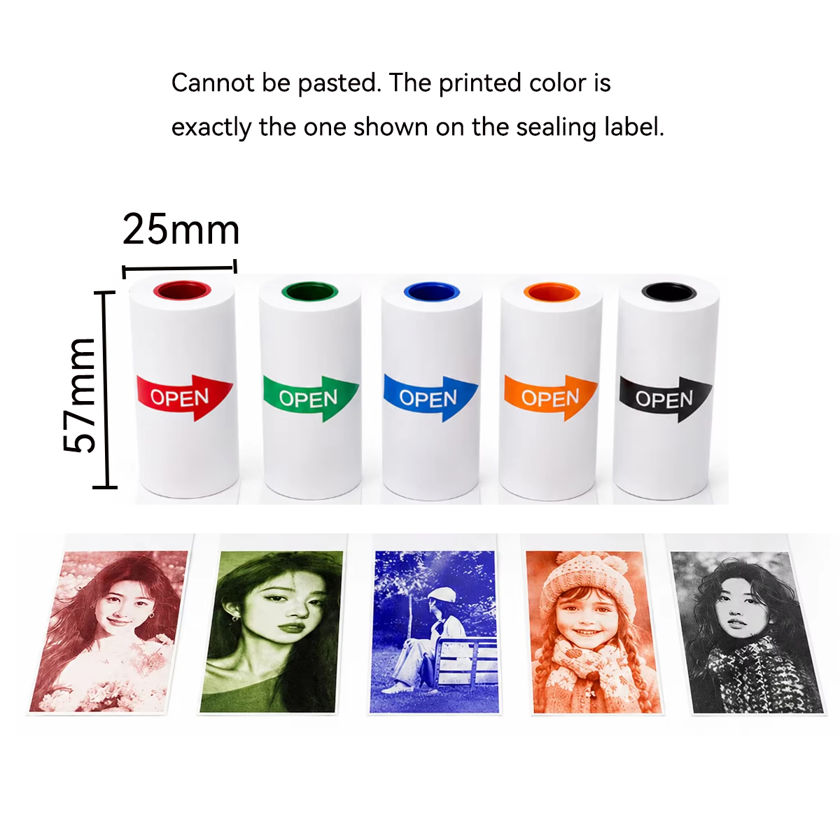 57x25mm White/Color Thermal Pa - огляд і ціна Mini Pocket Thermal Printer Paper Roll